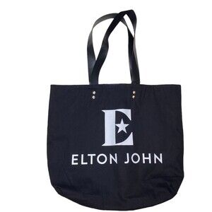 Elton John Farewell Yellow Brick Road Tour Black Canvas Tote Bag